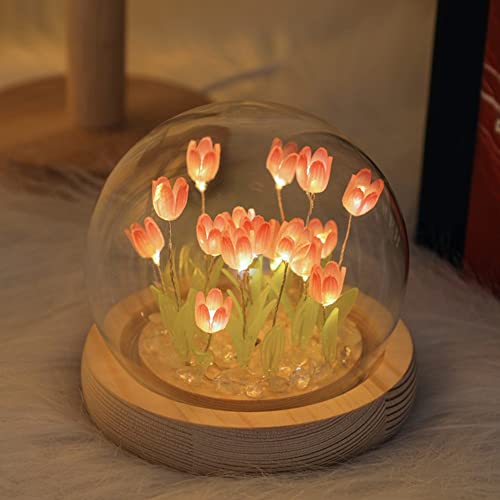 Tulpen-Nachtlicht, Tisch-LED-Simulation, Tulpenlicht, LED-Nachttischlampe, Deko mit 10 Tulpen für Zuhause, Wohnzimmer, Desktop von ZYWUOY