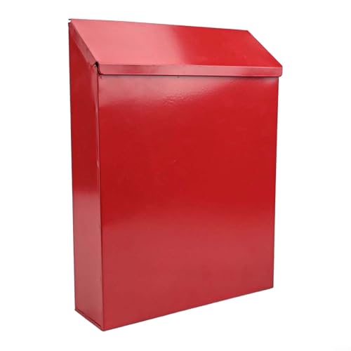 Wandbriefkasten mit rustikalem Design und zuverlässigem Verriegelungssystem für Sicherheit (rot) von ZYWUOY