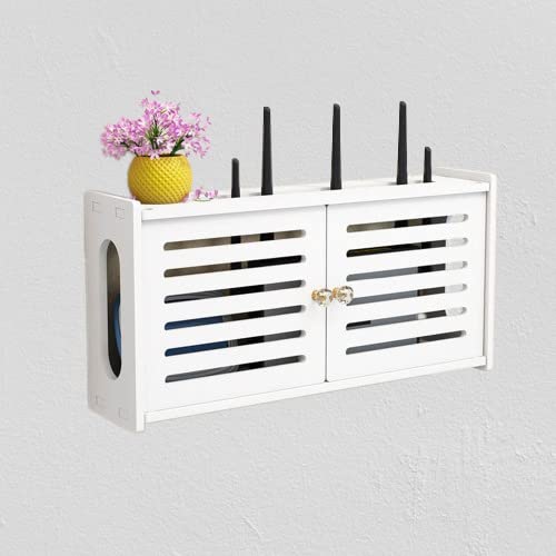 WiFi Storage Box, Wireless WLAN-Router Rack Wohnzimmer Wandmontage Aufbewahrungsbox Wanddekoration dekorative Box schwebende Regale TV Set-Top-Rack für Wohnzimmer Schlafzimmer Wohnung (Typ F) von ZYWUOY