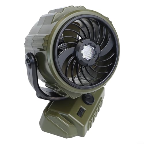 Wiederaufladbarer Outdoor-Campingventilator, 3-in-1-Licht und Ventilator mit Fernbedienung, zum Angeln und Grillen, kompakt und leicht für einfachen Transport (Grün) von ZYWUOY