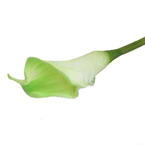Wunderschön gearbeitetes künstliches Calla-Lilien-Bündel, lebensechte Lilien in Weiß und Gelb, abnehmbare Köpfe (grün) von ZYWUOY