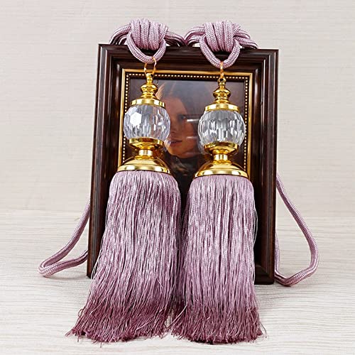 ZYWUOY 2 x luxuriöse Vorhanghalter, Seil-Raffhalter, Quasten-Raffhalter, Perlen-Kugel-Dekor, Paar aus Polyester und Kunststoff, Lila, 32 cm x 66 cm, 0.1 kg, CURTAIN_SWAG_HOLDER, Vorhanghalter, ZYWUOY ZYWUOY 2 x luxuriöse Vorhanghalter, Seil-Raffhalter, Quasten-Raffhalter, Perlen-Kugel-Dekor, Paar aus Polyester und Kunststoff, Lila, 32 cm x 66 cm, 0.1 kg, CURTAIN_SWAG_HOLDER, Vorhanghalter, ZYWUOY von ZYWUOY