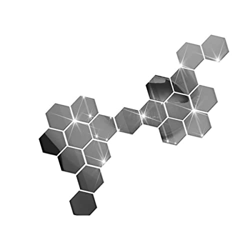 ZYWUOY ​24 Stück 3D Hexagon Spiegel Wandaufkleber Kunst Fliesen Aufkleber Home Wohnzimmer Dekor 46 x 40 x 23 mm von ZYWUOY