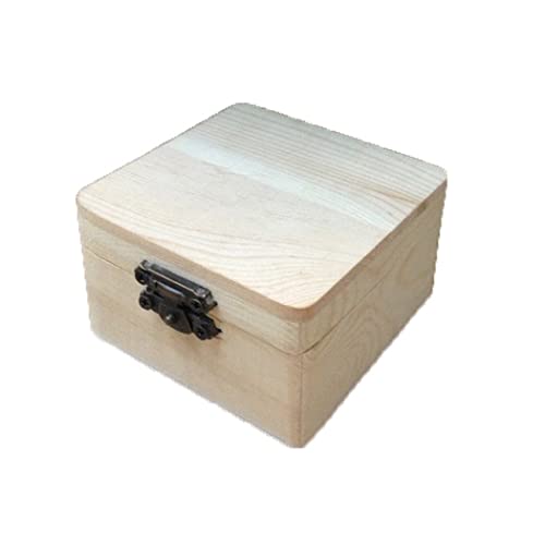 ZYWUOY Aufbewahrungsbox aus Holz, einfarbig, Naturholz, Aufbewahrungsbox, Geschenkbox, klein, groß, 8 x 8 x 4,5 cm, 5 Stück von ZYWUOY