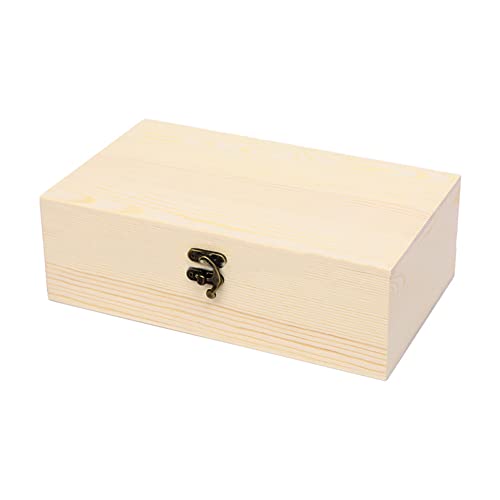 ZYWUOY Einfarbige Aufbewahrungsbox aus Holz, Schmuckkästchen, Schreibtisch, Kiefernholz, Handdekoration, Holzbox, Geschenkbox von ZYWUOY