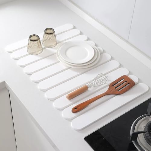 ZYWUOY Faltbare Abtropfmatte, faltbare Stein-Abtropfmatte, schnell trocknend, super saugfähig, rutschfeste Abtropfmatte, für Küchentheke (30 x 40 cm) von ZYWUOY