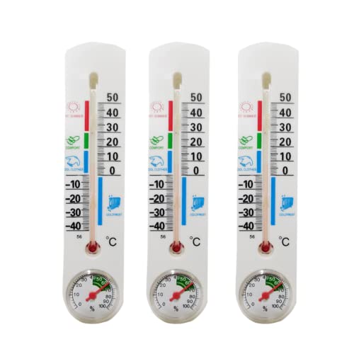 ZYWUOY Gewächshaus-Zuchtthermometer, 3 Stück, Wandthermometer für Innen- und Außenbereich, Garten, Gewächshaus, Zuhause, Büro, -30 ~ 50 °C von ZYWUOY
