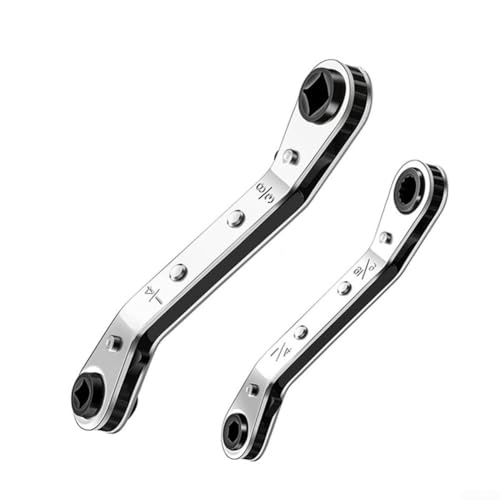 ZYWUOY Manuelles Ratschenschlüssel-Werkzeug-Set für Klimaanlage und Kälte-Reparatur, inklusive 2 Sechskant-Bit-Adapter zur Verwendung (2 Schraubenschlüssel) von ZYWUOY