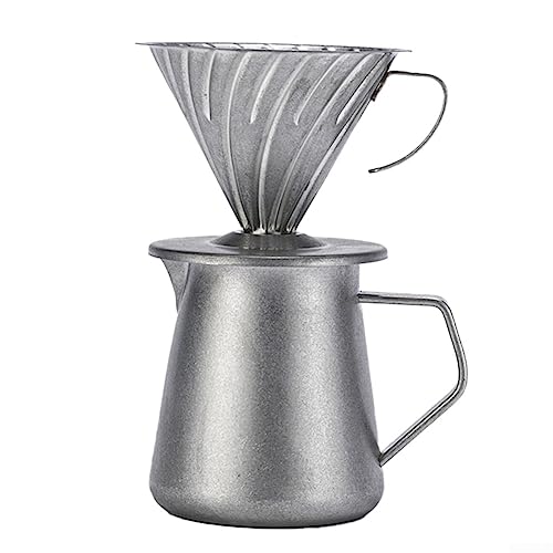 ZYWUOY Dripper and Pour Over Kaffeemaschine, Edelstahl, 600 ml, zum Übergießen, für Zuhause, Filterkaffeemaschine, Topf-Set, Silber von ZYWUOY