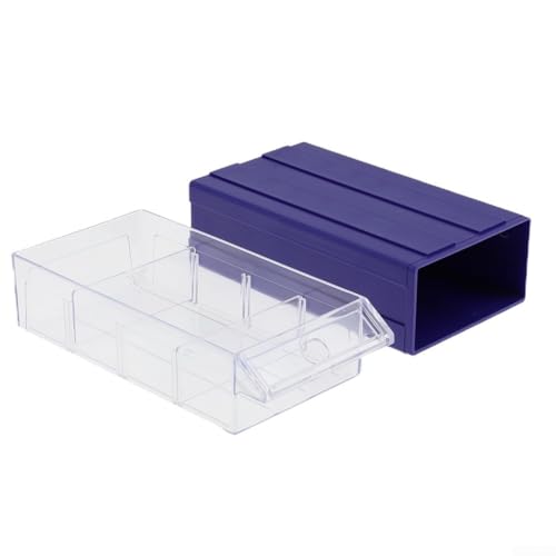 and Functional Stackable Storage Box for Tools and Supplies with Easy Open Transparent Drawers (blue) von ZYWUOY