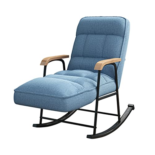 ZYWWW Moderner Schaukelstuhl aus der Mitte des Jahrhunderts, Liegesessel für Schlafzimmer, Wohnzimmer, Sessel mit Metallfäden, Ganzkörpersessel für Wohnzimmer (Farbe: Blau, Größe: ZYWWW Moderner Schaukelstuhl aus der Mitte des Jahrhunderts, Liegesessel für Schlafzimmer, Wohnzimmer, Sessel mit Metallfäden, Ganzkörpersessel für Wohnzimmer (Farbe: Blau, Größe: von ZYWWW