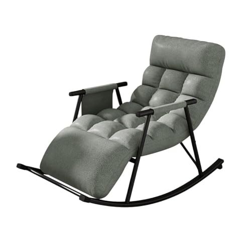 ZYWWW Schaukelsessel Freizeitsofa Schaukelstuhl Liegesessel Faultiersessel weich für Balkon am Pool Wohnzimmer, Schaukelstuhl mit Farbe: K Grau) von ZYWWW