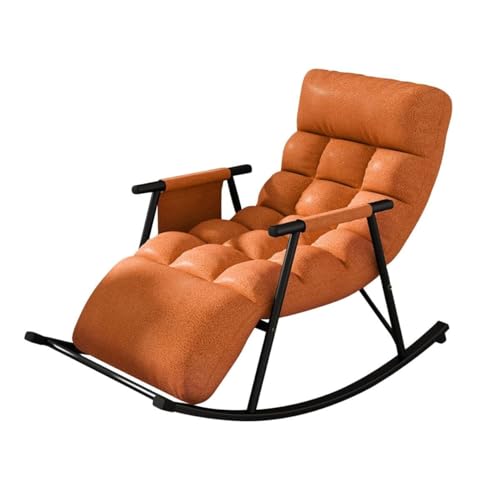 ZYWWW Schaukelsessel Freizeitsofa Schaukelstuhl Liegesessel Faultiersessel weich für Balkon am Pool Wohnzimmer, Schaukelstuhl mit Farbe: Orange) von ZYWWW