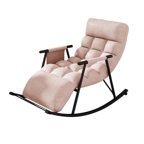 ZYWWW Schaukelsessel Freizeitsofa Schaukelstuhl Liegesessel Faultiersessel weich für Balkon am Pool Wohnzimmer Schaukelstuhl mit Farbe: Rosa von ZYWWW