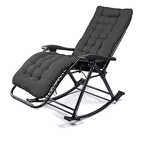 ZYWWW Schaukelstuhl, zusammenklappbarer Liegestuhl mit Kopfstütze, Zero-Gravity-Stuhl, tragbarer Terrassen-Loungesessel mit Kissen, unterstützt bis zu 350 Pfund von ZYWWW