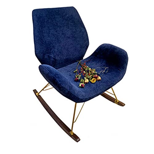 ZYWWW Schaukelstuhl Schaukelstühle Moderner Balkon Fauler Schaukelstuhl Liegestuhl Home Nordic Erwachsener Sessel Holz Freizeit Schaukelstuhl Sofa (Blau 93X77X80Cm) von ZYWWW