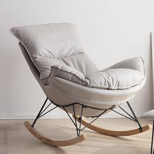 ZYWWW Schaukelstuhl Schaukelstuhl Balkon Haus Technologie Stoff Schaukelstuhl Wohnzimmer Freizeit Schaukelstuhl Modern (Farbe: Hellgrau) von ZYWWW
