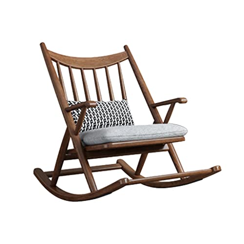 ZYWWW Schaukelstuhl aus Holz, Hochlehner aus Massivholz, Schaukelstühle für zu Hause, Liegesessel, Freizeitsessel, einfach von ZYWWW