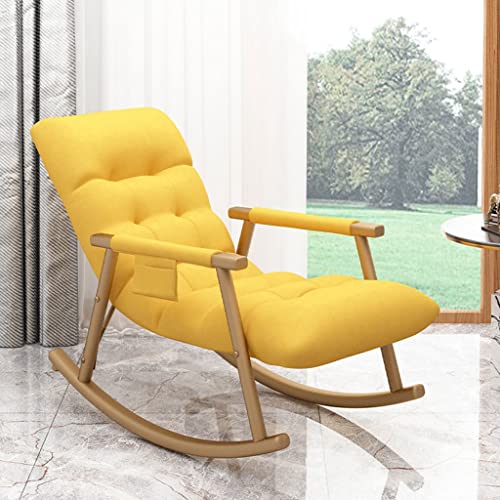 ZYWWW Schaukelstuhl aus Stoff Mitte des Jahrhunderts, Freizeitschaukelstuhl, Wohnzimmer-Sessel, Liegesessel Lazy Boy, Nickerchenstuhl für Erwachsene, Heimausflugsstuhl (Farbe: von ZYWWW
