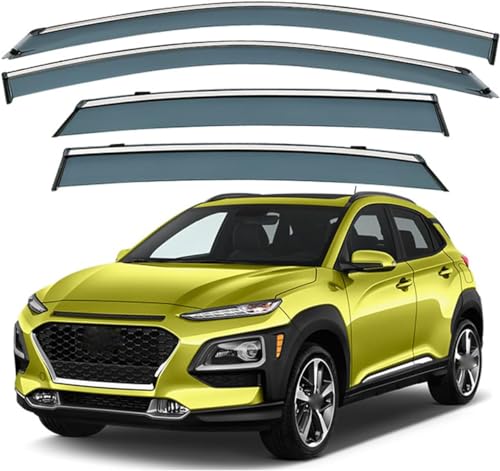 ZYXDMMJH Windabweiser für Hyundai Kona MK1/OS 2018-2022 2023 2024, Autofenster Regenschutz Fenster Wetterschutz Integrierte Deflektoren für Seitenfenster ZYXDMMJH Windabweiser für Hyundai Kona MK1/OS 2018-2022 2023 2024, Autofenster Regenschutz Fenster Wetterschutz Integrierte Deflektoren für Seitenfenster von ZYXDMMJH