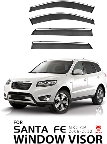 ZYXDMMJH Windabweiser für Hyundai Santa FE MK2-CM 2006-2010 2011 2012, Autofenster Regenschutz Fenster Wetterschutz Integrierte Deflektoren für Seitenfenster ZYXDMMJH Windabweiser für Hyundai Santa FE MK2-CM 2006-2010 2011 2012, Autofenster Regenschutz Fenster Wetterschutz Integrierte Deflektoren für Seitenfenster von ZYXDMMJH