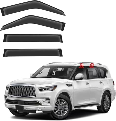 ZYXDMMJH Windabweiser für Infiniti QX80 MK2-Z62 2011-2022 2023 2024, Autofenster Regenschutz Fenster Wetterschutz Integrierte Deflektoren für Seitenfenster,A ZYXDMMJH Windabweiser für Infiniti QX80 MK2-Z62 2011-2022 2023 2024, Autofenster Regenschutz Fenster Wetterschutz Integrierte Deflektoren für Seitenfenster,A von ZYXDMMJH