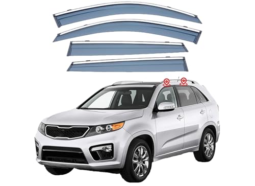 ZYXDMMJH Windabweiser für KIA Sorento MK2-XM 2009-2012 2013 2014, Autofenster Regenschutz Fenster Wetterschutz Integrierte Deflektoren für Seitenfenster ZYXDMMJH Windabweiser für KIA Sorento MK2-XM 2009-2012 2013 2014, Autofenster Regenschutz Fenster Wetterschutz Integrierte Deflektoren für Seitenfenster von ZYXDMMJH