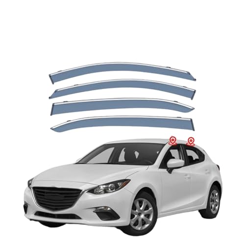 ZYXDMMJH Windabweiser für Mazda 3 MK3-BM-BN 2014-2017 2018 2019, Autofenster Regenschutz Fenster Wetterschutz Integrierte Deflektoren für Seitenfenster ZYXDMMJH Windabweiser für Mazda 3 MK3-BM-BN 2014-2017 2018 2019, Autofenster Regenschutz Fenster Wetterschutz Integrierte Deflektoren für Seitenfenster von ZYXDMMJH