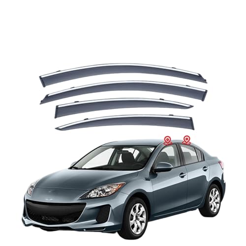 ZYXDMMJH Windabweiser für Mazda 3 Sedan MK2-BL 2011-2013 2014 2015, Autofenster Regenschutz Fenster Wetterschutz Integrierte Deflektoren für Seitenfenster ZYXDMMJH Windabweiser für Mazda 3 Sedan MK2-BL 2011-2013 2014 2015, Autofenster Regenschutz Fenster Wetterschutz Integrierte Deflektoren für Seitenfenster von ZYXDMMJH