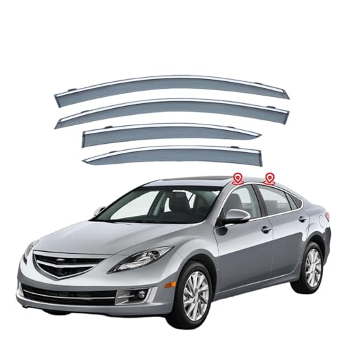 ZYXDMMJH Windabweiser für Mazda 6 MK2-GH1 2007-2010 2011 2012 2013, Autofenster Regenschutz Fenster Wetterschutz Integrierte Deflektoren für Seitenfenster ZYXDMMJH Windabweiser für Mazda 6 MK2-GH1 2007-2010 2011 2012 2013, Autofenster Regenschutz Fenster Wetterschutz Integrierte Deflektoren für Seitenfenster von ZYXDMMJH