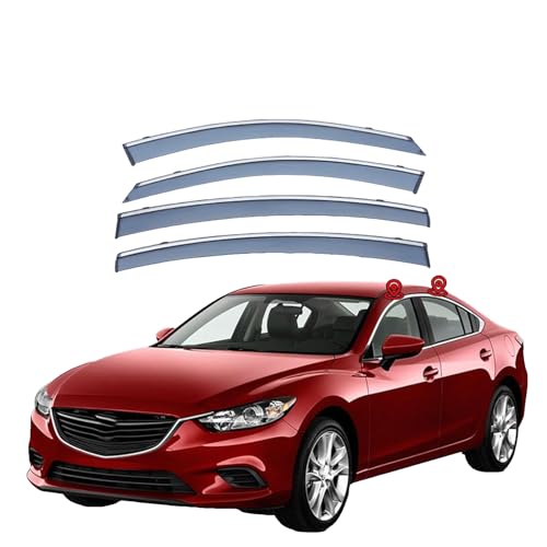 ZYXDMMJH Windabweiser für Mazda 6 MK3-GJ1-GL 2014-2022 2023 2024, Autofenster Regenschutz Fenster Wetterschutz Integrierte Deflektoren für Seitenfenster ZYXDMMJH Windabweiser für Mazda 6 MK3-GJ1-GL 2014-2022 2023 2024, Autofenster Regenschutz Fenster Wetterschutz Integrierte Deflektoren für Seitenfenster von ZYXDMMJH