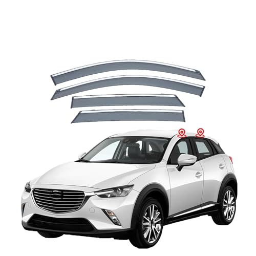 ZYXDMMJH Windabweiser für Mazda CX-3 MK1-DK 2016+, Autofenster Regenschutz Fenster Wetterschutz Integrierte Deflektoren für Seitenfenster ZYXDMMJH Windabweiser für Mazda CX-3 MK1-DK 2016+, Autofenster Regenschutz Fenster Wetterschutz Integrierte Deflektoren für Seitenfenster von ZYXDMMJH