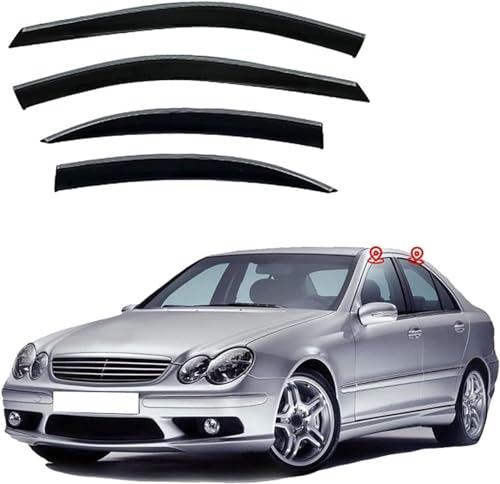 ZYXDMMJH Windabweiser für Mercedes Benz C Class MK2/W203 2000-2006, Autofenster Regenschutz Fenster Wetterschutz Integrierte Deflektoren für Seitenfenster ZYXDMMJH Windabweiser für Mercedes Benz C Class MK2/W203 2000-2006, Autofenster Regenschutz Fenster Wetterschutz Integrierte Deflektoren für Seitenfenster von ZYXDMMJH