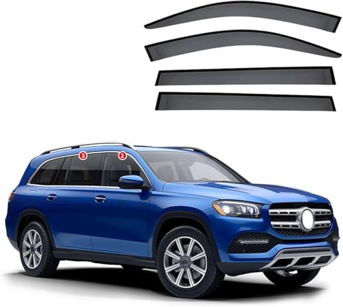 ZYXDMMJH Windabweiser für Mercedes Benz GLS MK3-X167 2020 2021 2022 2023 2024, Autofenster Regenschutz Fenster Wetterschutz Integrierte Deflektoren für Seitenfenster,B ZYXDMMJH Windabweiser für Mercedes Benz GLS MK3-X167 2020 2021 2022 2023 2024, Autofenster Regenschutz Fenster Wetterschutz Integrierte Deflektoren für Seitenfenster,B von ZYXDMMJH