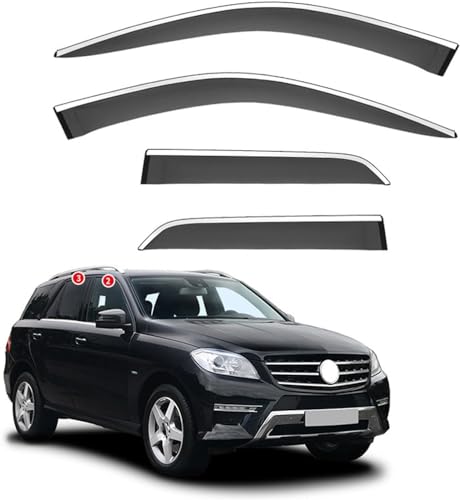 ZYXDMMJH Windabweiser für Mercedes Benz M Class MK3-W166 2012-2018 2019, Autofenster Regenschutz Fenster Wetterschutz Integrierte Deflektoren für Seitenfenster ZYXDMMJH Windabweiser für Mercedes Benz M Class MK3-W166 2012-2018 2019, Autofenster Regenschutz Fenster Wetterschutz Integrierte Deflektoren für Seitenfenster von ZYXDMMJH