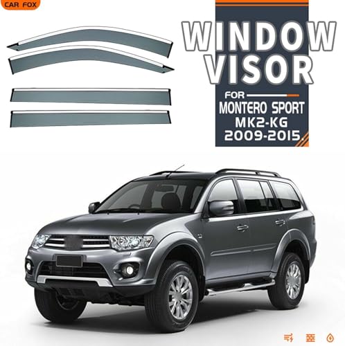 ZYXDMMJH Windabweiser für Mitsubishi Montero Sport MK2-KG 2009-2014 2015, Autofenster Regenschutz Fenster Wetterschutz Integrierte Deflektoren für Seitenfenster ZYXDMMJH Windabweiser für Mitsubishi Montero Sport MK2-KG 2009-2014 2015, Autofenster Regenschutz Fenster Wetterschutz Integrierte Deflektoren für Seitenfenster von ZYXDMMJH