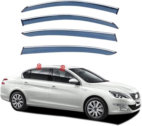 ZYXDMMJH Windabweiser für Peugeot 408 MK2-T9 2014-2021+, Autofenster Regenschutz Fenster Wetterschutz Integrierte Deflektoren für Seitenfenster ZYXDMMJH Windabweiser für Peugeot 408 MK2-T9 2014-2021+, Autofenster Regenschutz Fenster Wetterschutz Integrierte Deflektoren für Seitenfenster von ZYXDMMJH