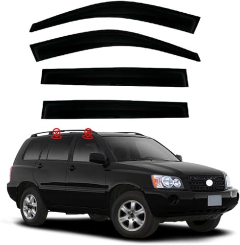 ZYXDMMJH Windabweiser für Toyota Highlander MK1/XU20 2000-2005 2006, Autofenster Regenschutz Fenster Wetterschutz Integrierte Deflektoren für Seitenfenster von ZYXDMMJH