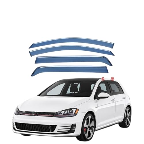 ZYXDMMJH Windabweiser für VW Golf7 MK7 2014-2017 2018 2019, Autofenster Regenschutz Fenster Wetterschutz Integrierte Deflektoren für Seitenfenster von ZYXDMMJH