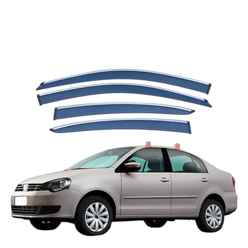 ZYXDMMJH Windabweiser für VW Polo Sedan 2005-2008 2009 2010, Autofenster Regenschutz Fenster Wetterschutz Integrierte Deflektoren für Seitenfenster von ZYXDMMJH