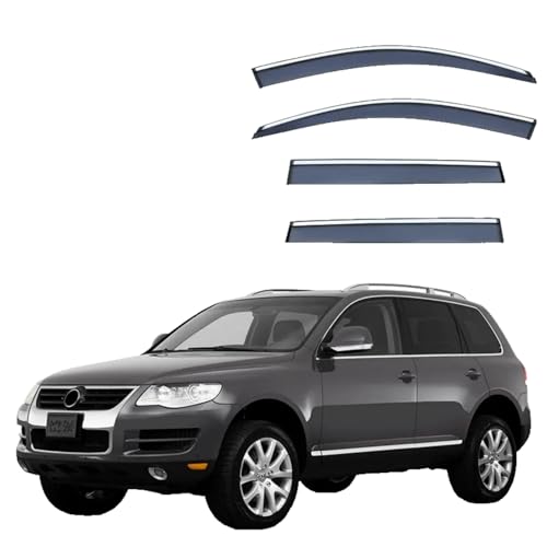 ZYXDMMJH Windabweiser für VW Touareg 2003-2019+, Autofenster Regenschutz Fenster Wetterschutz Integrierte Deflektoren für Seitenfenster,MK1-7L 2003-2010 von ZYXDMMJH