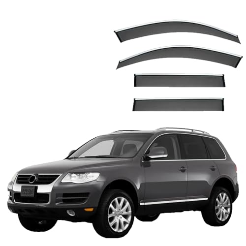 ZYXDMMJH Windabweiser für VW Touareg 2003-2019+, Autofenster Regenschutz Fenster Wetterschutz Integrierte Deflektoren für Seitenfenster,MK1-7L 2003-2010 von ZYXDMMJH