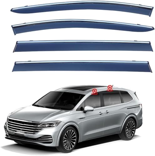 ZYXDMMJH Windabweiser für VW VILORAN MK1 2020, Autofenster Regenschutz Fenster Wetterschutz Integrierte Deflektoren für Seitenfenster von ZYXDMMJH