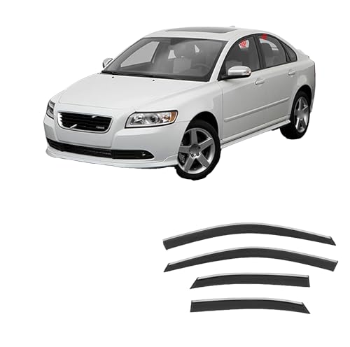 ZYXDMMJH Windabweiser für Volvo S40 MK2 2004-2009 2010 2011 2012, Autofenster Regenschutz Fenster Wetterschutz Integrierte Deflektoren für Seitenfenster von ZYXDMMJH