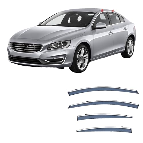 ZYXDMMJH Windabweiser für Volvo S60 MK2-2011-2015 2016 2017 2018, Autofenster Regenschutz Fenster Wetterschutz Integrierte Deflektoren für Seitenfenster von ZYXDMMJH