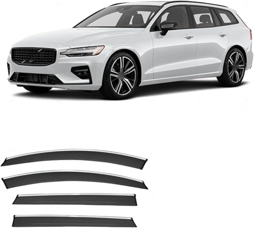 ZYXDMMJH Windabweiser für Volvo V60 MK2 2019-2022 2023 2024, Autofenster Regenschutz Fenster Wetterschutz Integrierte Deflektoren für Seitenfenster von ZYXDMMJH