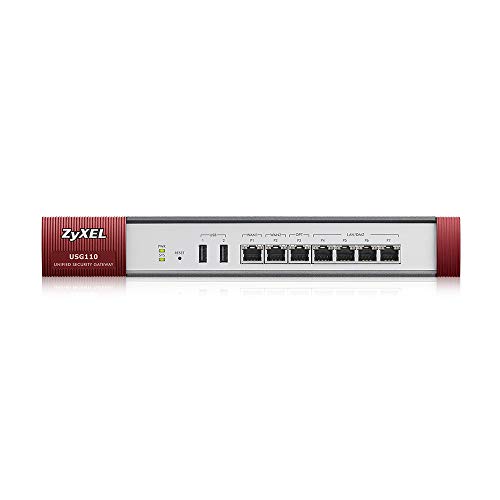 Zyxel ZyWALL 1,6 Gbit/s UTM-Firewall, bis zu 100 Benutzer (Ipsec, SSL) – inkl. 1 Jahr gebündelte UTM-Dienste [USG110] von ZYXEL