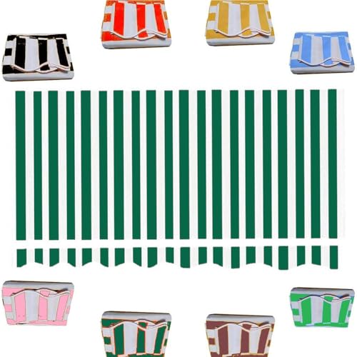 ZYXQQJ 2/2.5/3/4m Balkon Markisentuch Einziehbare Markisenbespannung Canvas Manuelle Klemmmarkise Ersatzstoff Wasserdicht Für Fenster Oder Wand(Green,6.5x5ft/2x1.5m) von ZYXQQJ