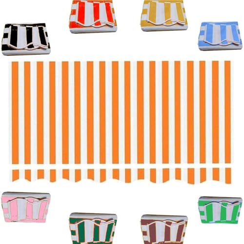 ZYXQQJ 2/2.5/3/4m Balkon Markisentuch Einziehbare Markisenbespannung Canvas Manuelle Klemmmarkise Ersatzstoff Wasserdicht Für Fenster Oder Wand(Orange,13x10ft/4x3m) von ZYXQQJ