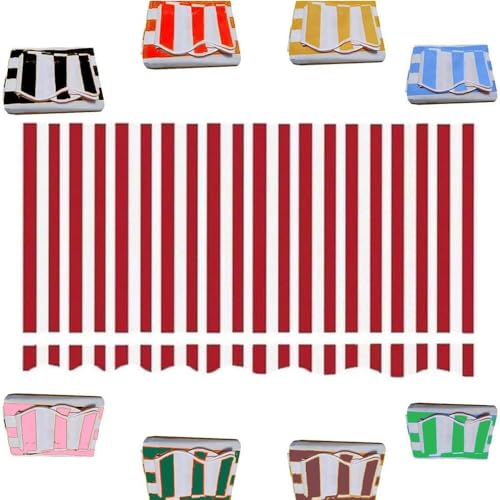 ZYXQQJ 2/2.5/3/4m Balkon Markisentuch Einziehbare Markisenbespannung Canvas Manuelle Klemmmarkise Ersatzstoff Wasserdicht Für Fenster Oder Wand(Red,13x10ft/4x3m) von ZYXQQJ